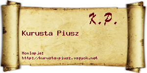 Kurusta Piusz névjegykártya